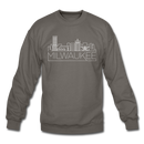 Milwaukee, Wisconsin Sweatshirt - Skyline Milwaukee Crewneck Sweatshirt - asphalt gray