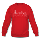 Milwaukee, Wisconsin Sweatshirt - Skyline Milwaukee Crewneck Sweatshirt - red