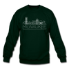 Milwaukee, Wisconsin Sweatshirt - Skyline Milwaukee Crewneck Sweatshirt - forest green