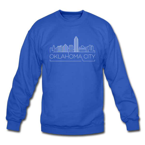 Oklahoma City, Oklahoma Sweatshirt - Skyline Oklahoma City Crewneck Sweatshirt - royal blue
