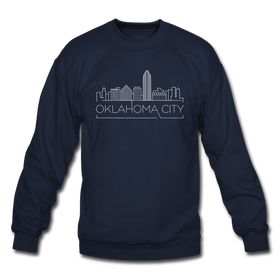 Oklahoma City, Oklahoma Sweatshirt - Skyline Oklahoma City Crewneck Sweatshirt - navy