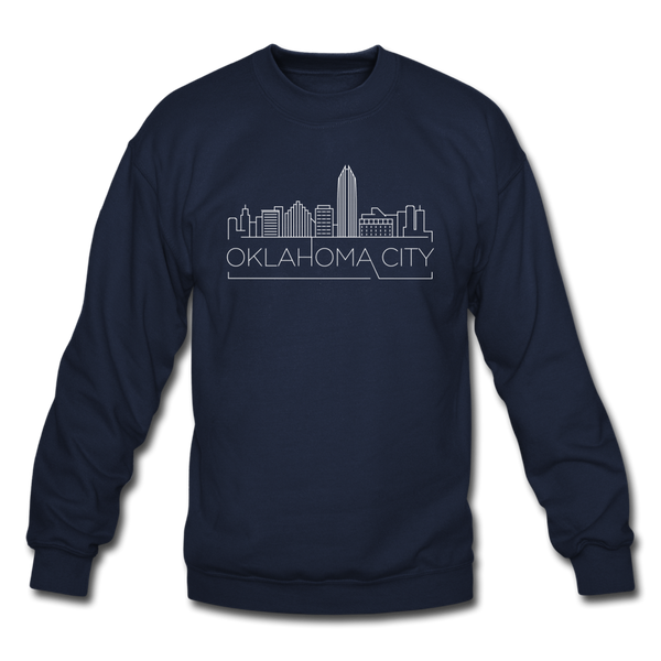 Oklahoma City, Oklahoma Sweatshirt - Skyline Oklahoma City Crewneck Sweatshirt - navy