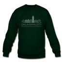 Oklahoma City, Oklahoma Sweatshirt - Skyline Oklahoma City Crewneck Sweatshirt - forest green