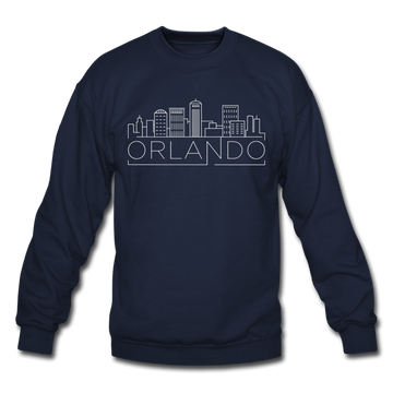 Orlando, Florida Sweatshirt - Skyline Orlando Crewneck Sweatshirt - navy