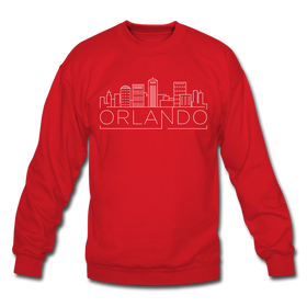 Orlando, Florida Sweatshirt - Skyline Orlando Crewneck Sweatshirt - red