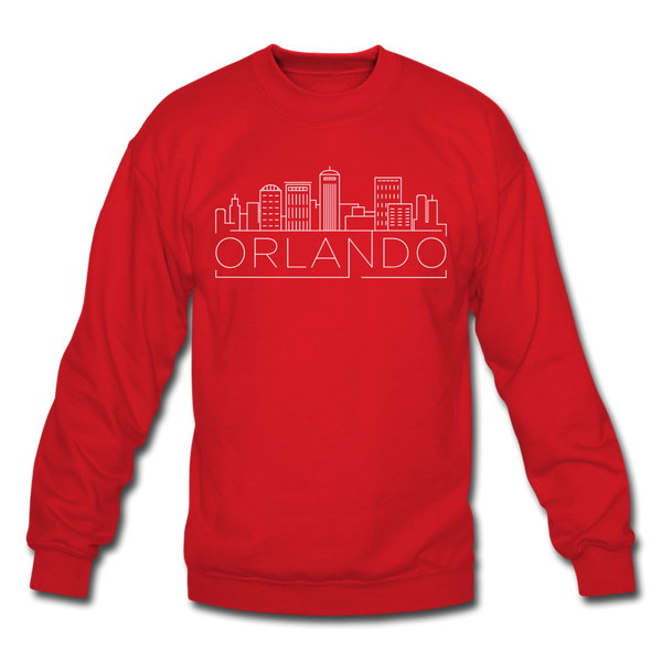 Orlando, Florida Sweatshirt - Skyline Orlando Crewneck Sweatshirt - red