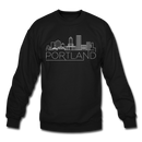 Portland, Oregon Sweatshirt - Skyline Portland Crewneck Sweatshirt - black