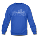 Portland, Oregon Sweatshirt - Skyline Portland Crewneck Sweatshirt - royal blue