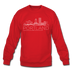 Portland, Oregon Sweatshirt - Skyline Portland Crewneck Sweatshirt - red