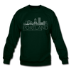 Portland, Oregon Sweatshirt - Skyline Portland Crewneck Sweatshirt - forest green