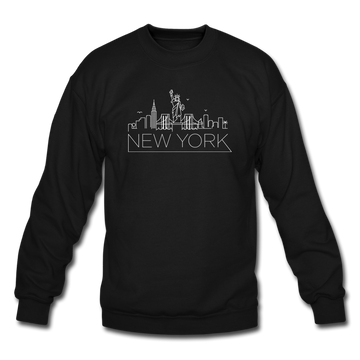 New York Sweatshirt - Skyline New York Crewneck Sweatshirt - black