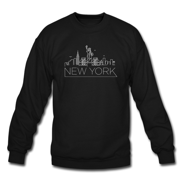 New York Sweatshirt - Skyline New York Crewneck Sweatshirt - black