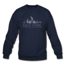 New York Sweatshirt - Skyline New York Crewneck Sweatshirt - navy