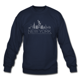 New York Sweatshirt - Skyline New York Crewneck Sweatshirt - navy