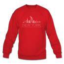 New York Sweatshirt - Skyline New York Crewneck Sweatshirt - red