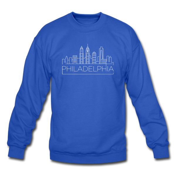 Philadelphia, Pennsylvania Sweatshirt - Skyline Philadelphia Crewneck Sweatshirt - royal blue