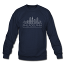 Philadelphia, Pennsylvania Sweatshirt - Skyline Philadelphia Crewneck Sweatshirt - navy