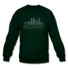Philadelphia, Pennsylvania Sweatshirt - Skyline Philadelphia Crewneck Sweatshirt - forest green