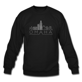 Omaha, Nebraska Sweatshirt - Skyline Omaha Crewneck Sweatshirt - black
