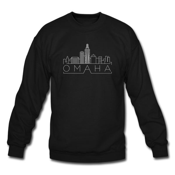 Omaha, Nebraska Sweatshirt - Skyline Omaha Crewneck Sweatshirt - black