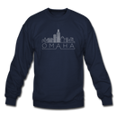 Omaha, Nebraska Sweatshirt - Skyline Omaha Crewneck Sweatshirt - navy