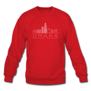 Omaha, Nebraska Sweatshirt - Skyline Omaha Crewneck Sweatshirt - red