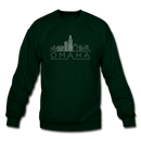 Omaha, Nebraska Sweatshirt - Skyline Omaha Crewneck Sweatshirt - forest green