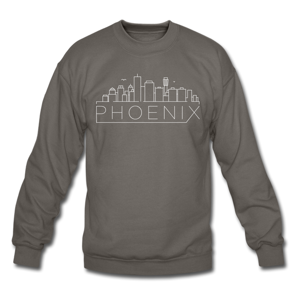 Phoenix, Arizona Sweatshirt - Skyline Phoenix Crewneck Sweatshirt - asphalt gray