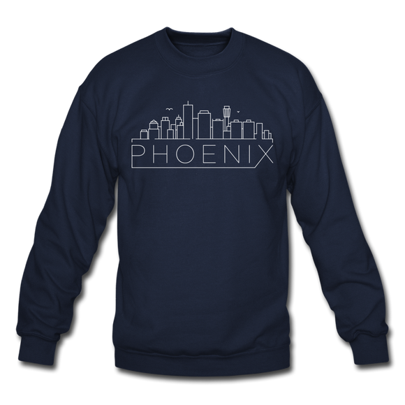 Phoenix, Arizona Sweatshirt - Skyline Phoenix Crewneck Sweatshirt - navy