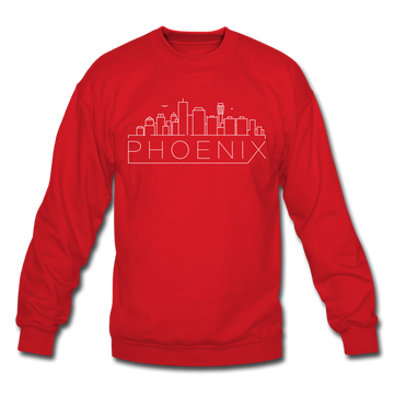 Phoenix, Arizona Sweatshirt - Skyline Phoenix Crewneck Sweatshirt - red