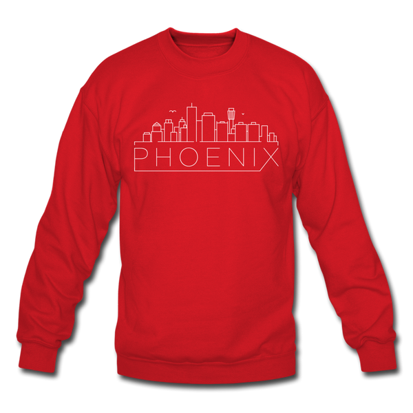 Phoenix, Arizona Sweatshirt - Skyline Phoenix Crewneck Sweatshirt - red