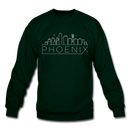 Phoenix, Arizona Sweatshirt - Skyline Phoenix Crewneck Sweatshirt - forest green