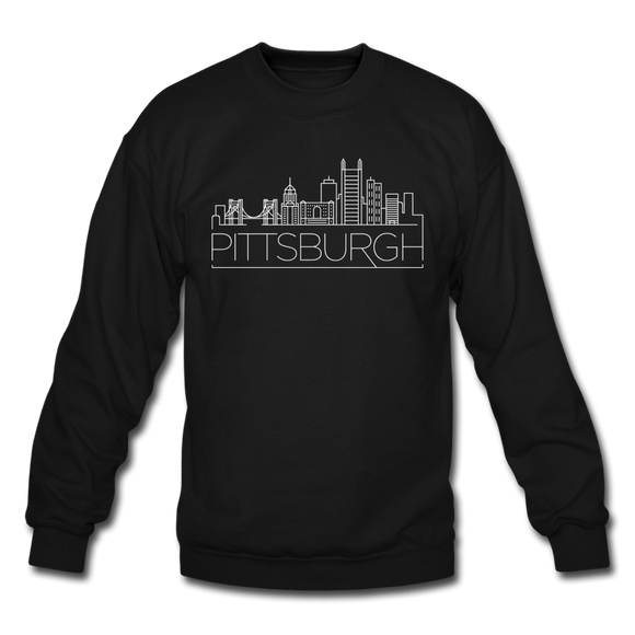 Pittsburgh, Pennsylvania Sweatshirt - Skyline Pittsburgh Crewneck Sweatshirt - black