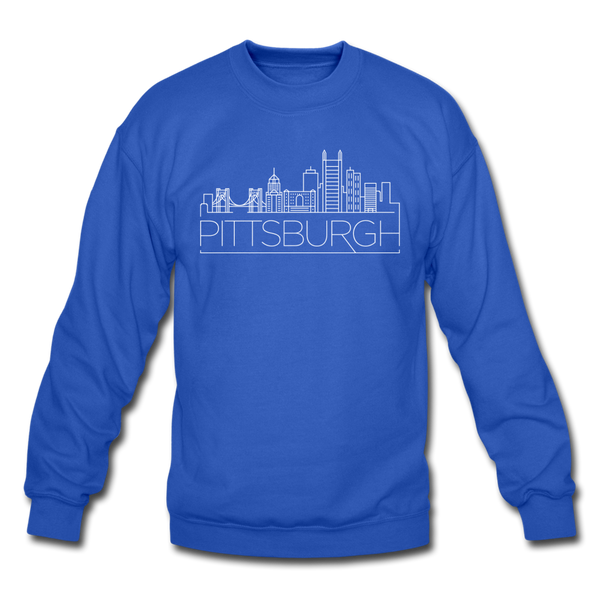 Pittsburgh, Pennsylvania Sweatshirt - Skyline Pittsburgh Crewneck Sweatshirt - royal blue
