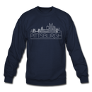Pittsburgh, Pennsylvania Sweatshirt - Skyline Pittsburgh Crewneck Sweatshirt - navy