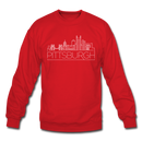 Pittsburgh, Pennsylvania Sweatshirt - Skyline Pittsburgh Crewneck Sweatshirt - red