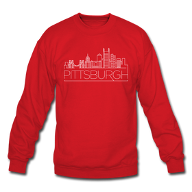 Pittsburgh, Pennsylvania Sweatshirt - Skyline Pittsburgh Crewneck Sweatshirt - red