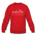 Pittsburgh, Pennsylvania Sweatshirt - Skyline Pittsburgh Crewneck Sweatshirt - red