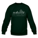 Pittsburgh, Pennsylvania Sweatshirt - Skyline Pittsburgh Crewneck Sweatshirt - forest green