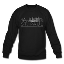 Saint Paul, Minnesota Sweatshirt - Skyline Saint Paul Crewneck Sweatshirt - black
