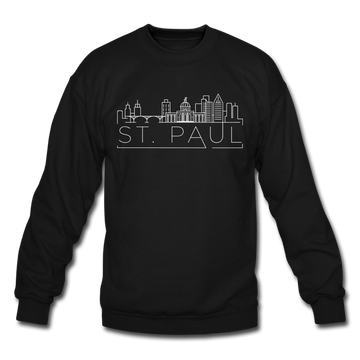 Saint Paul, Minnesota Sweatshirt - Skyline Saint Paul Crewneck Sweatshirt - black