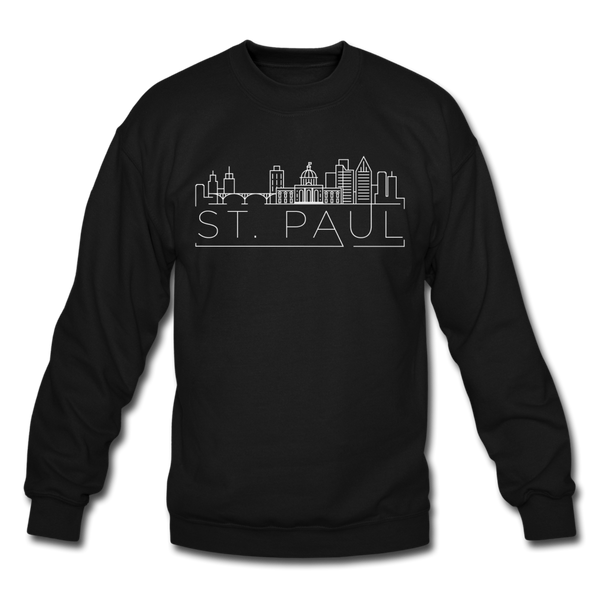 Saint Paul, Minnesota Sweatshirt - Skyline Saint Paul Crewneck Sweatshirt - black