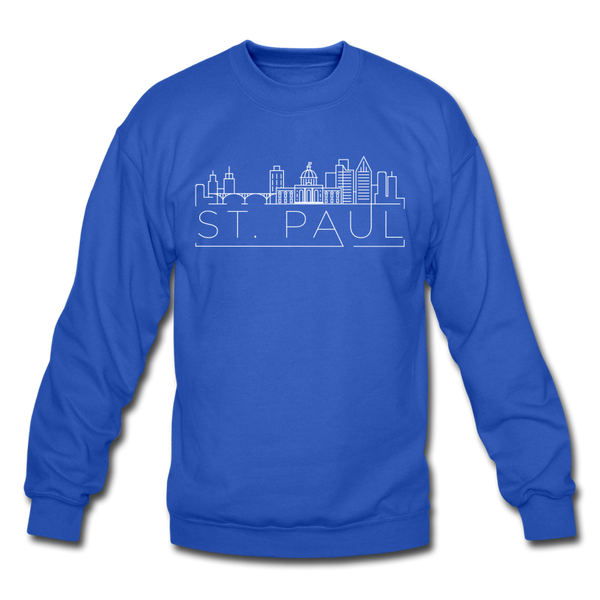 Saint Paul, Minnesota Sweatshirt - Skyline Saint Paul Crewneck Sweatshirt - royal blue