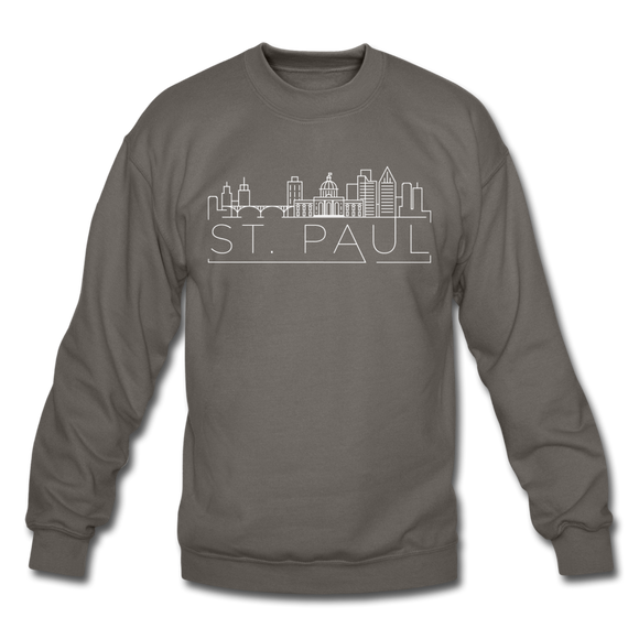 Saint Paul, Minnesota Sweatshirt - Skyline Saint Paul Crewneck Sweatshirt - asphalt gray