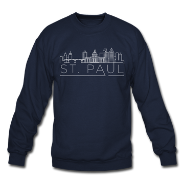 Saint Paul, Minnesota Sweatshirt - Skyline Saint Paul Crewneck Sweatshirt - navy