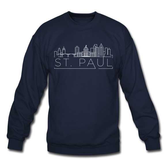 Saint Paul, Minnesota Sweatshirt - Skyline Saint Paul Crewneck Sweatshirt - navy