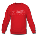 Saint Paul, Minnesota Sweatshirt - Skyline Saint Paul Crewneck Sweatshirt - red