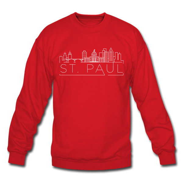 Saint Paul, Minnesota Sweatshirt - Skyline Saint Paul Crewneck Sweatshirt - red