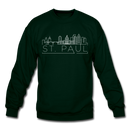 Saint Paul, Minnesota Sweatshirt - Skyline Saint Paul Crewneck Sweatshirt - forest green