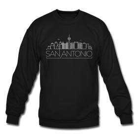 San Antonio, Texas Sweatshirt - Skyline San Antonio Crewneck Sweatshirt - black